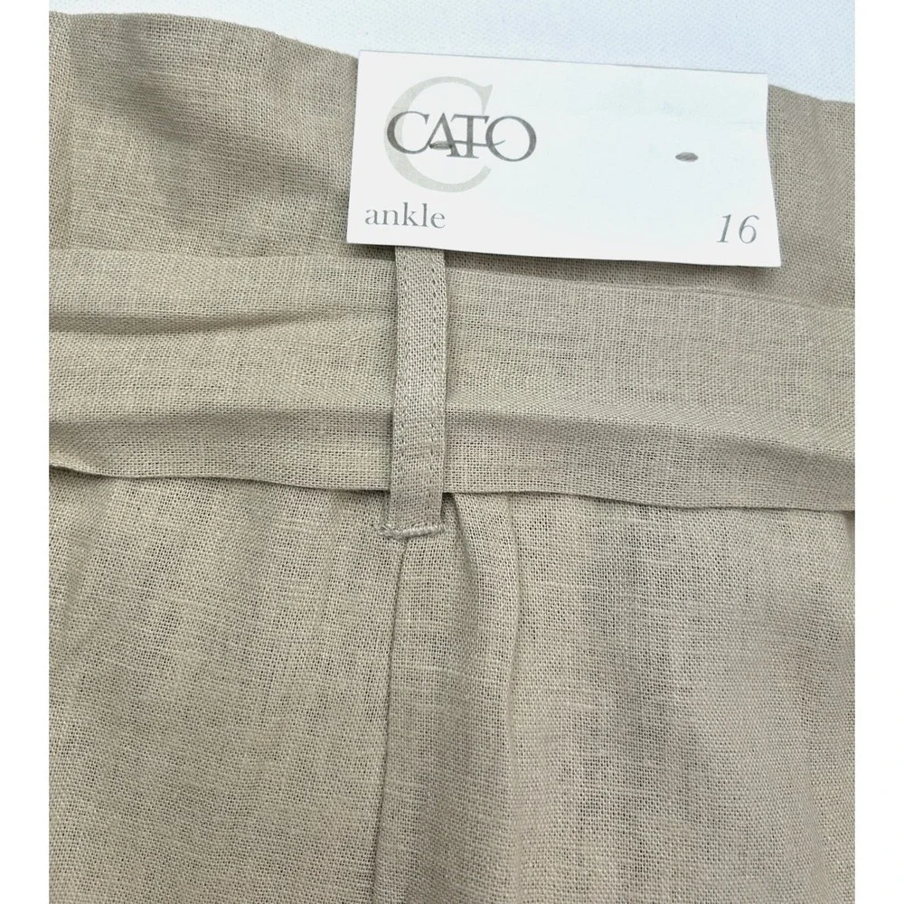 NWT Cato Linen‎ Blend Pant Coastal Grandma Vaca Resort Minimalist Core Size 16